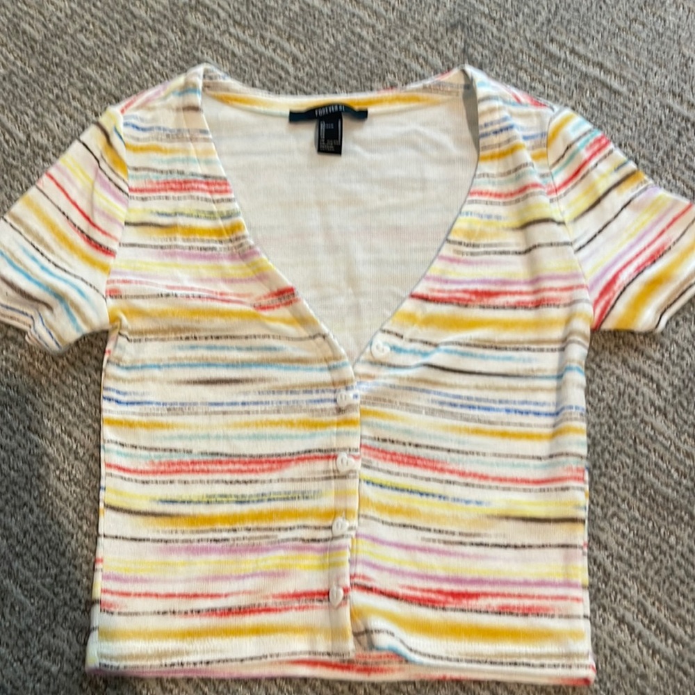Forever 21 button up crop top